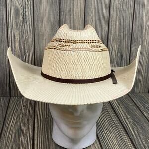 Twister Maverick Western Cowboy Mexican Bangora Straw Hat T71624 Size 7‎ 1/8